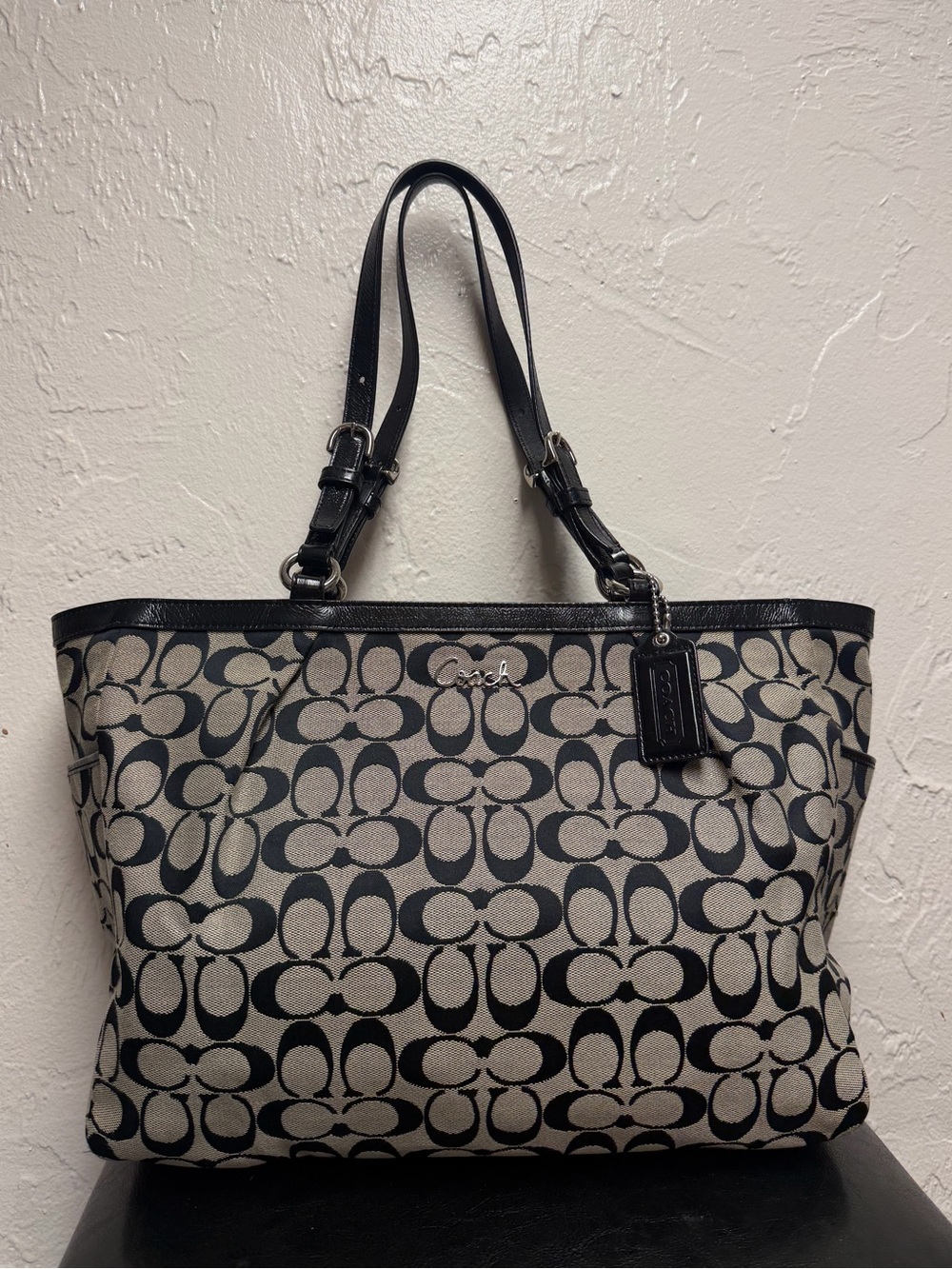 Coach Gallery Signature Monogram Tote Bag